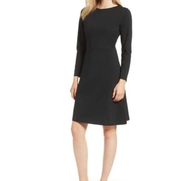 NWT J.Crew 365 Black Stretch Ponte Fit and Flare Sheath Mini Dress - Picture 1 of 8